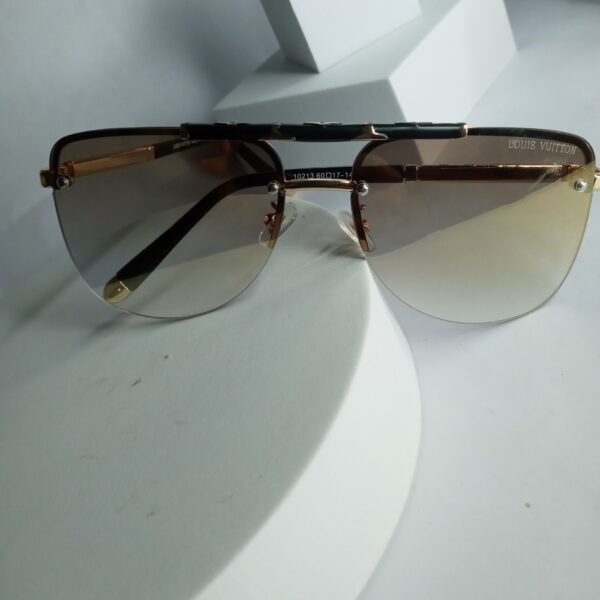 Louis Vuitton Men's Rimless Gold Shield Sunglasses
