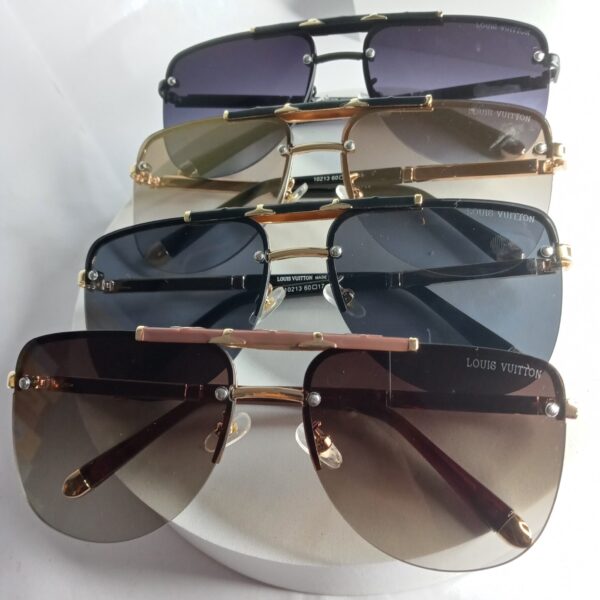 Louis Vuitton Men's Rimless Gold Shield Sunglasses