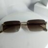 Maybach MB325 Rimless Rectangle Sunglasses - Gold  Brown