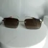 Maybach MB325 Rimless Rectangle Sunglasses - Gold  Brown