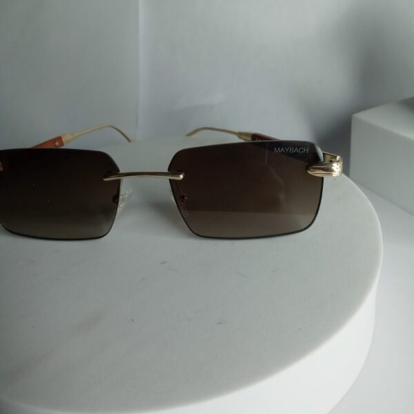 Maybach MB325 Rimless Rectangle Sunglasses - Gold  Brown