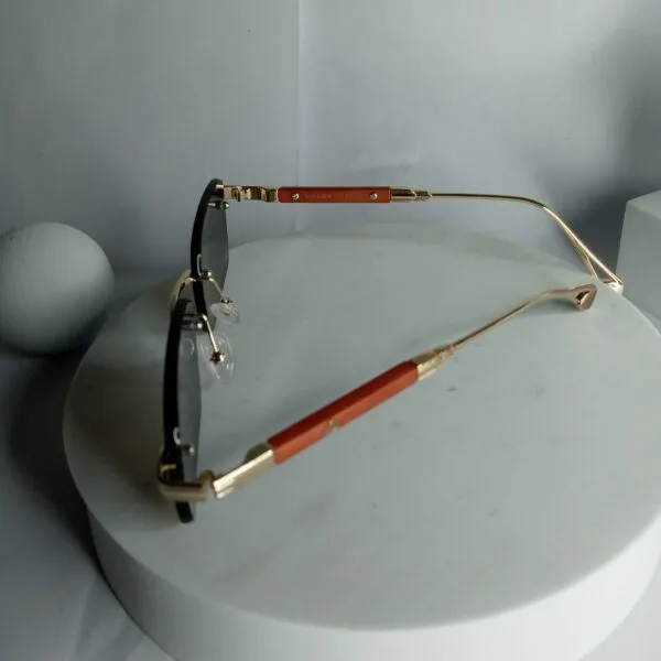 Maybach MB325 Rimless Rectangle Sunglasses - Gold  Brown