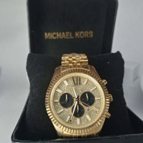 Michael Kors MK6321 Women's Gold Chronograph Watch with Glitter Dial