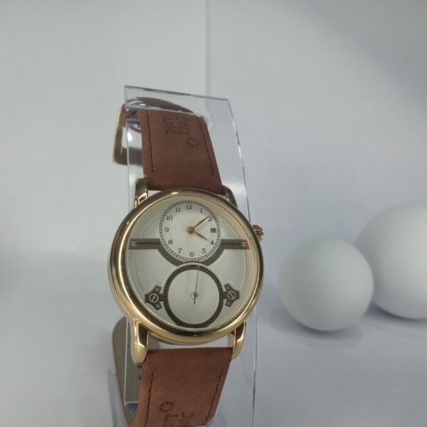 Montblanc Exo Tourbillon Dual Dial Gold-Tone Men's Leather Watch