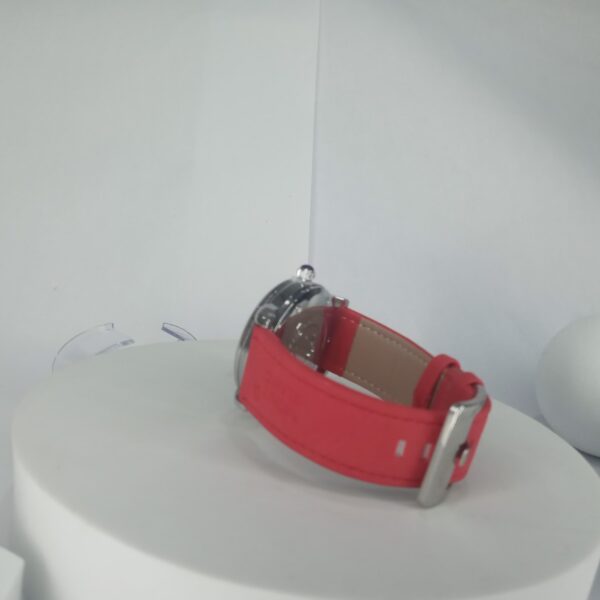 Montblanc Quartz Men's Silver Watch with Blue Leather Strap