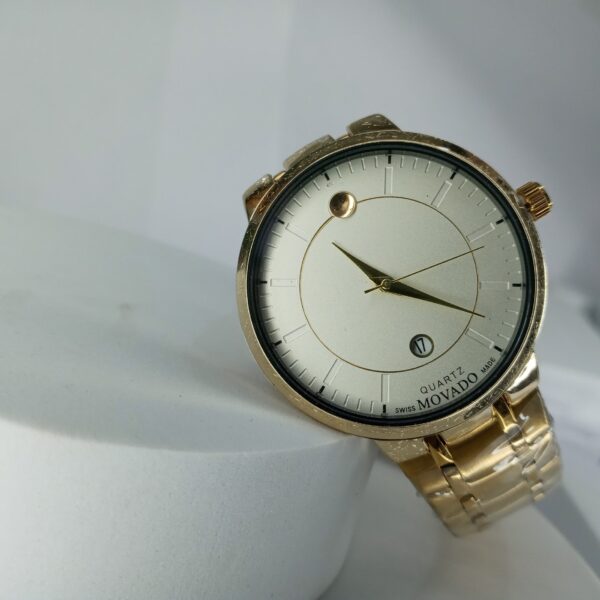 Movado Men's Luxury Gold-Tone Swiss Quartz Stainless Steel Watch with Date