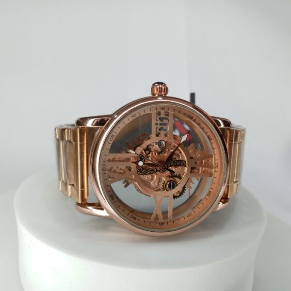 Nepic Gold Skeleton Automatic Men's Stainless Steel Chain Watch