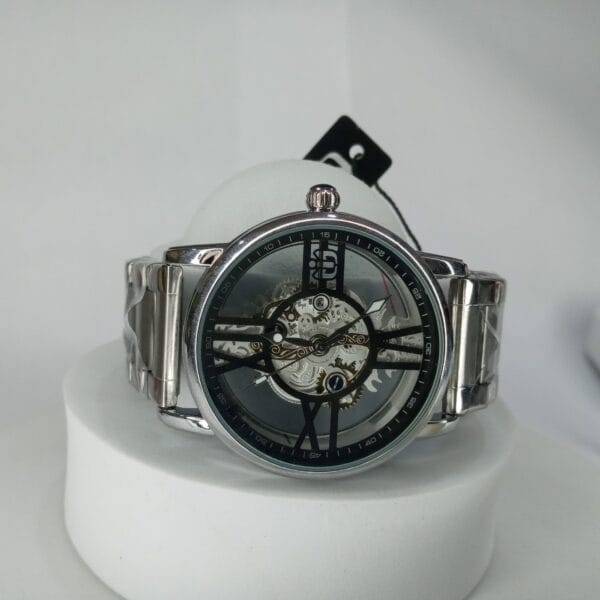 Nepic Gold Skeleton Automatic Men's Stainless Steel Chain Watch