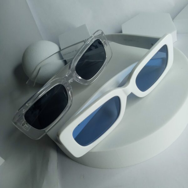 Off-White OW39 Rectangular Fashion Sunglasses - Clear  White