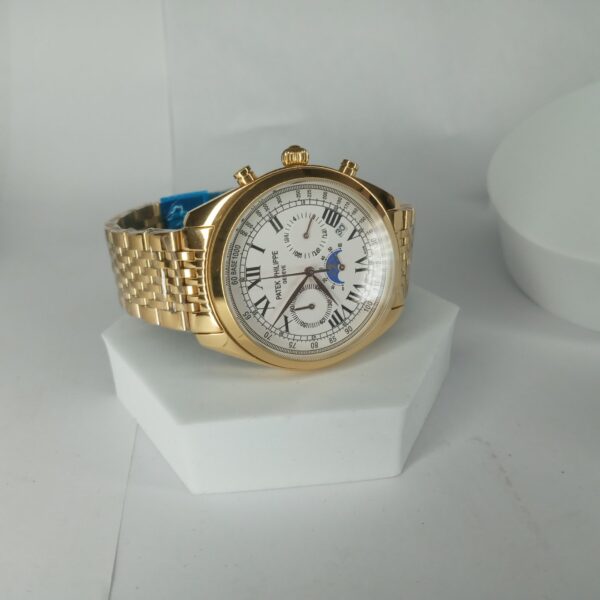 Patek Philippe Geneve Gold Chronograph Moon Phase Men's Watch