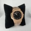 Patek Philippe Men's Rose Gold Automatic Watch with Black Dial