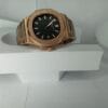 Patek Philippe Men's Rose Gold Automatic Watch with Black Dial