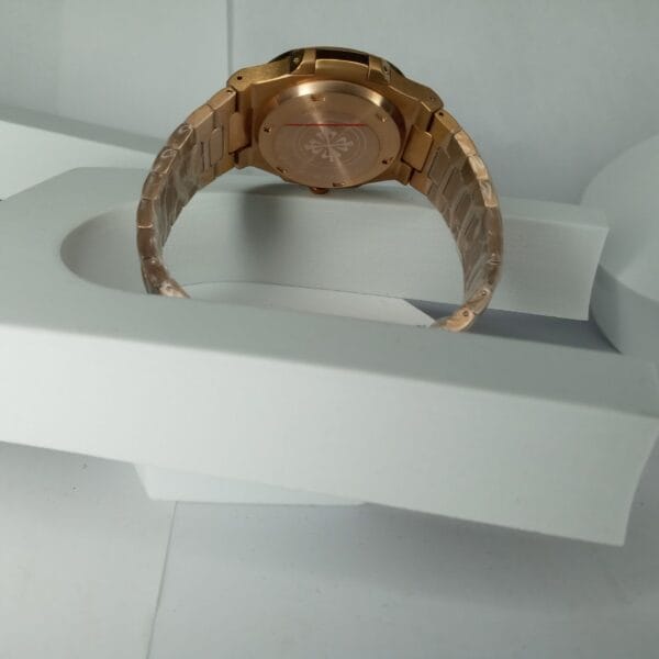 Patek Philippe Men's Rose Gold Automatic Watch with Black Dial