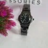 Patek Philippe Nautilus Style Men's Black Quartz Chain Watch with Date