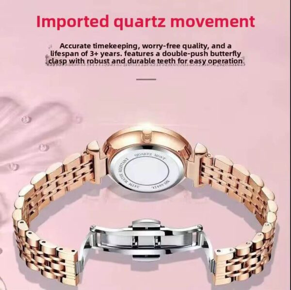 Poedagar A27 Rose Gold Diamond-Cut Women's Luxury Watch