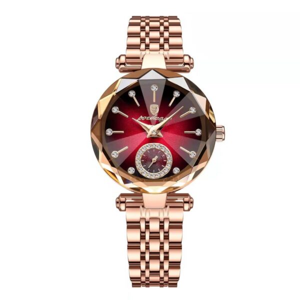 Poedagar A27 Rose Gold Diamond-Cut Women's Luxury Watch