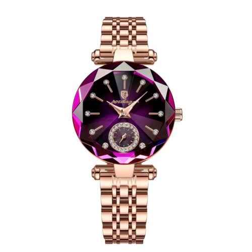 Poedagar A27 Rose Gold Diamond-Cut Women's Luxury Watch