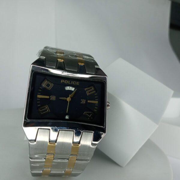 Police Men's Two-Tone Stainless Steel Rectangular Analog Watch