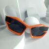Prada Orange Geometric Shield Sunglasses for Women PR44