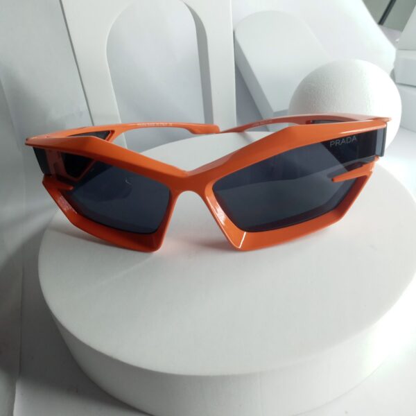 Prada Orange Geometric Shield Sunglasses for Women PR44