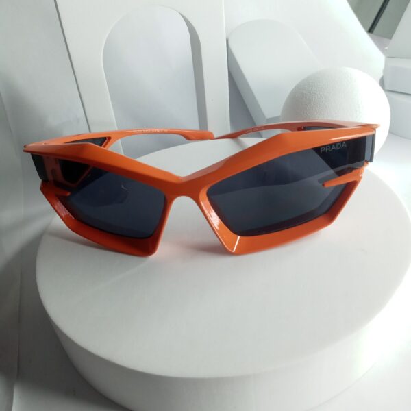 Prada Orange Geometric Shield Sunglasses for Women PR44