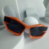 Prada Orange Geometric Shield Sunglasses for Women PR44
