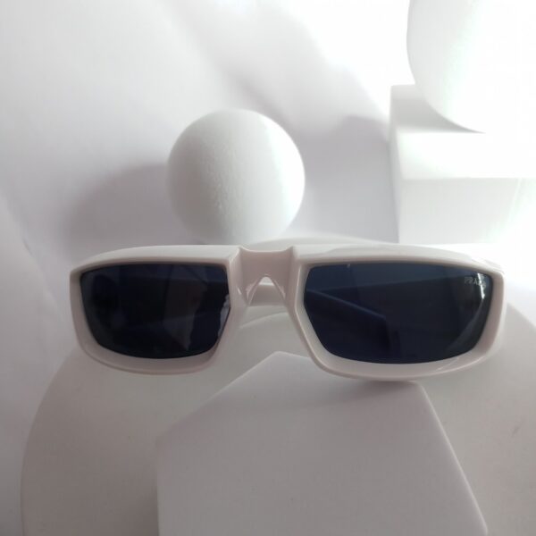 Designer White Futuristic Shield Wrap-Around Men's Sunglasses