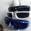 Designer White Futuristic Shield Wrap-Around Men's Sunglasses