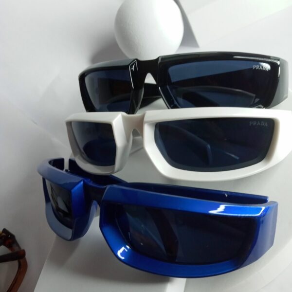 Designer White Futuristic Shield Wrap-Around Men's Sunglasses