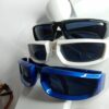 Designer White Futuristic Shield Wrap-Around Men's Sunglasses