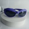Designer Curved Shield Purple Men's Sunglasses