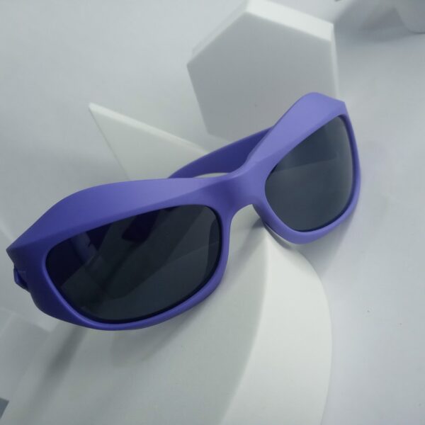 Designer Curved Shield Purple Men's Sunglasses