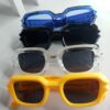 Prada Yellow Bold Square Fashion Sunglasses