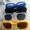 Prada Yellow Bold Square Fashion Sunglasses