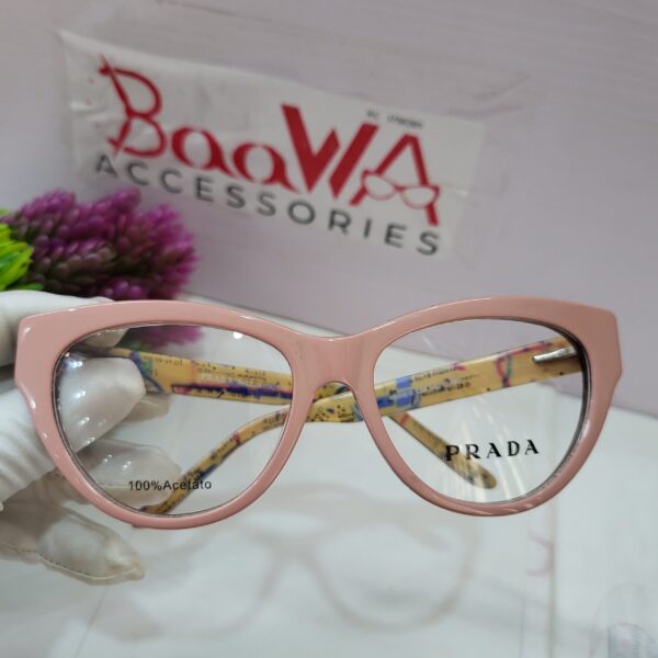 Prada FD88810 Cat Eye Acetate Glasses - Black  Pink