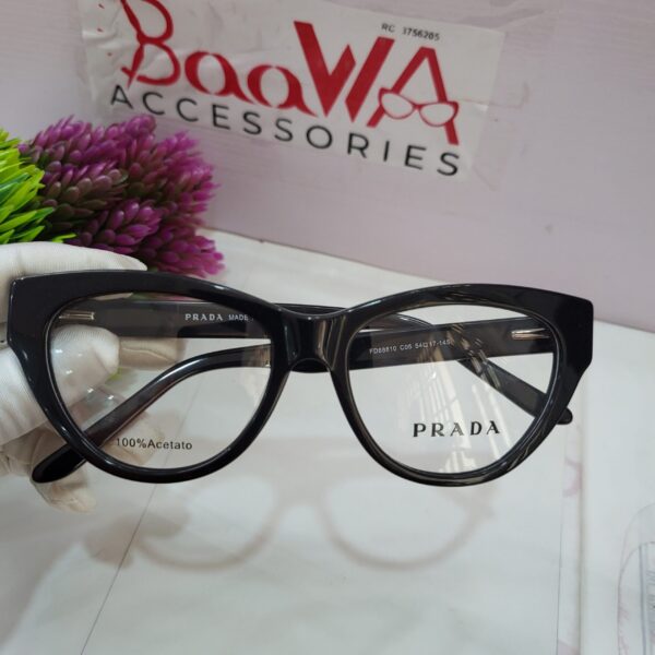 Prada FD88810 Cat Eye Acetate Glasses - Black  Pink