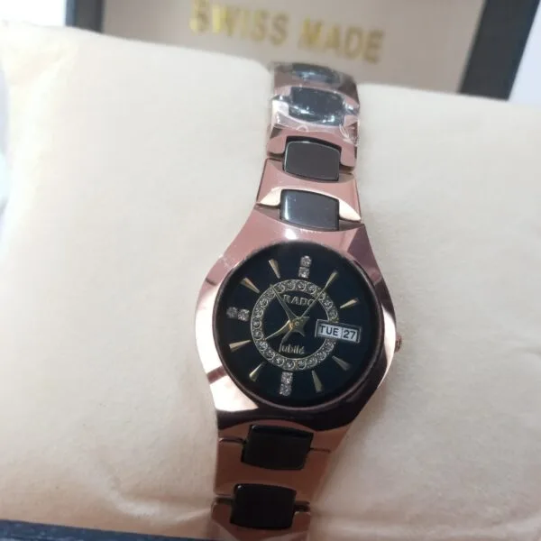 Rado DiaStar Gold-Tone Stainless Steel Women's Luxury Day-Date Watch