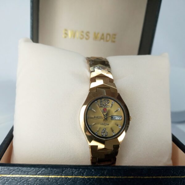 Rado DiaStar Gold-Tone Stainless Steel Women's Luxury Day-Date Watch
