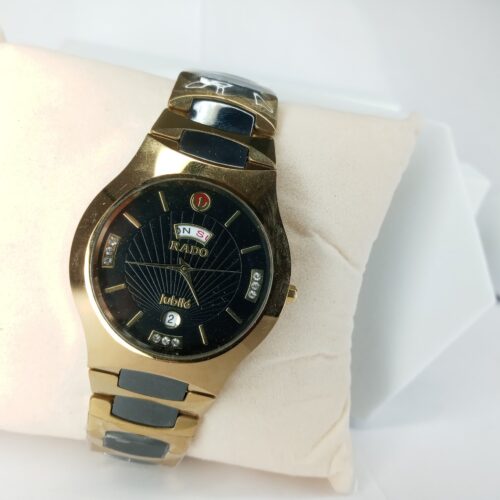 Rado Jubilé Gold-Tone Men's Day-Date Diamond Watch