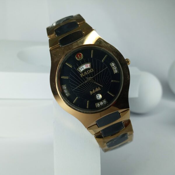 Rado Jubilé Gold-Tone Men's Day-Date Diamond Watch