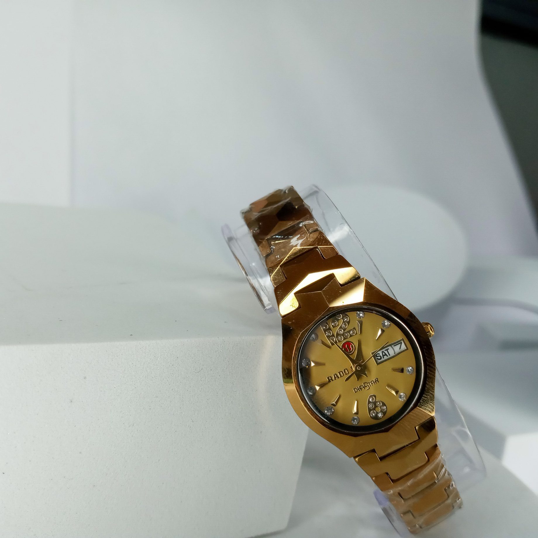Rado DiaStar Gold-Tone Stainless Steel Women's Luxury Day-Date Watch