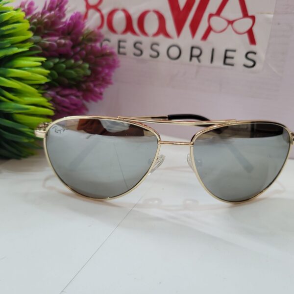 Designer Gold Frame Aviator Mirrored Sunglasses