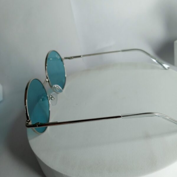 Ray-Ban Round Metal Frame Blue Lens Sunglasses