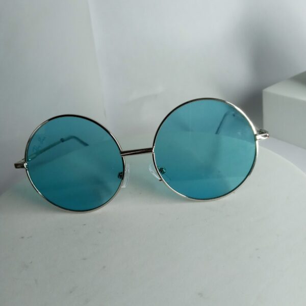 Ray-Ban Round Metal Frame Blue Lens Sunglasses