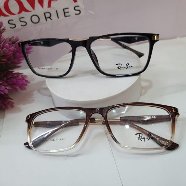 Ray-Ban GP1859 Square Frame Eyeglasses - Black  Brown Gradient (Unisex)