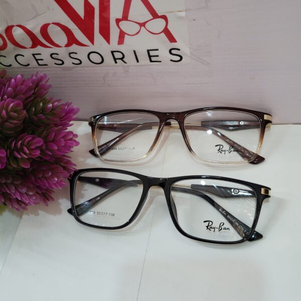 Ray-Ban GP1859 Square Frame Eyeglasses - Black  Brown Gradient (Unisex)