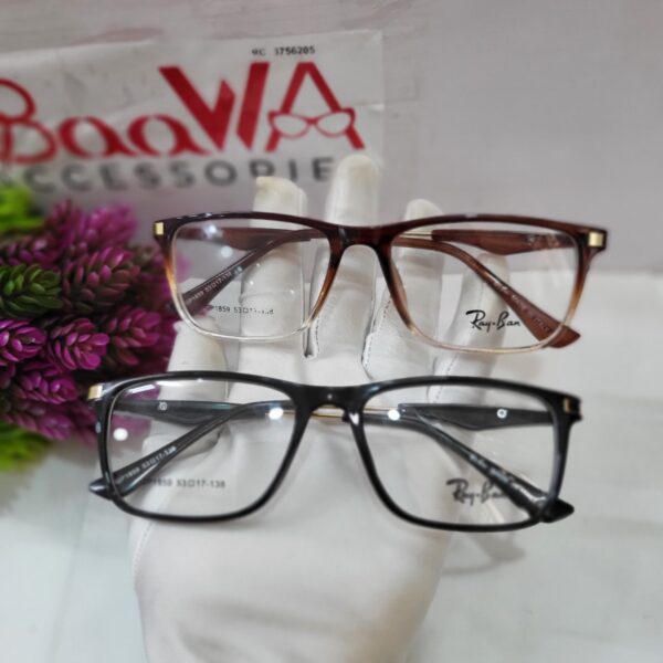 Ray-Ban GP1859 Square Frame Eyeglasses - Black  Brown Gradient (Unisex)