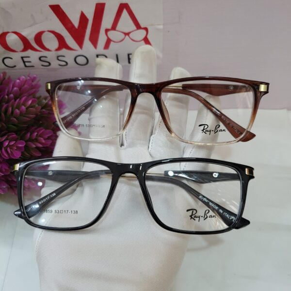 Ray-Ban GP1859 Square Frame Eyeglasses - Black  Brown Gradient (Unisex)