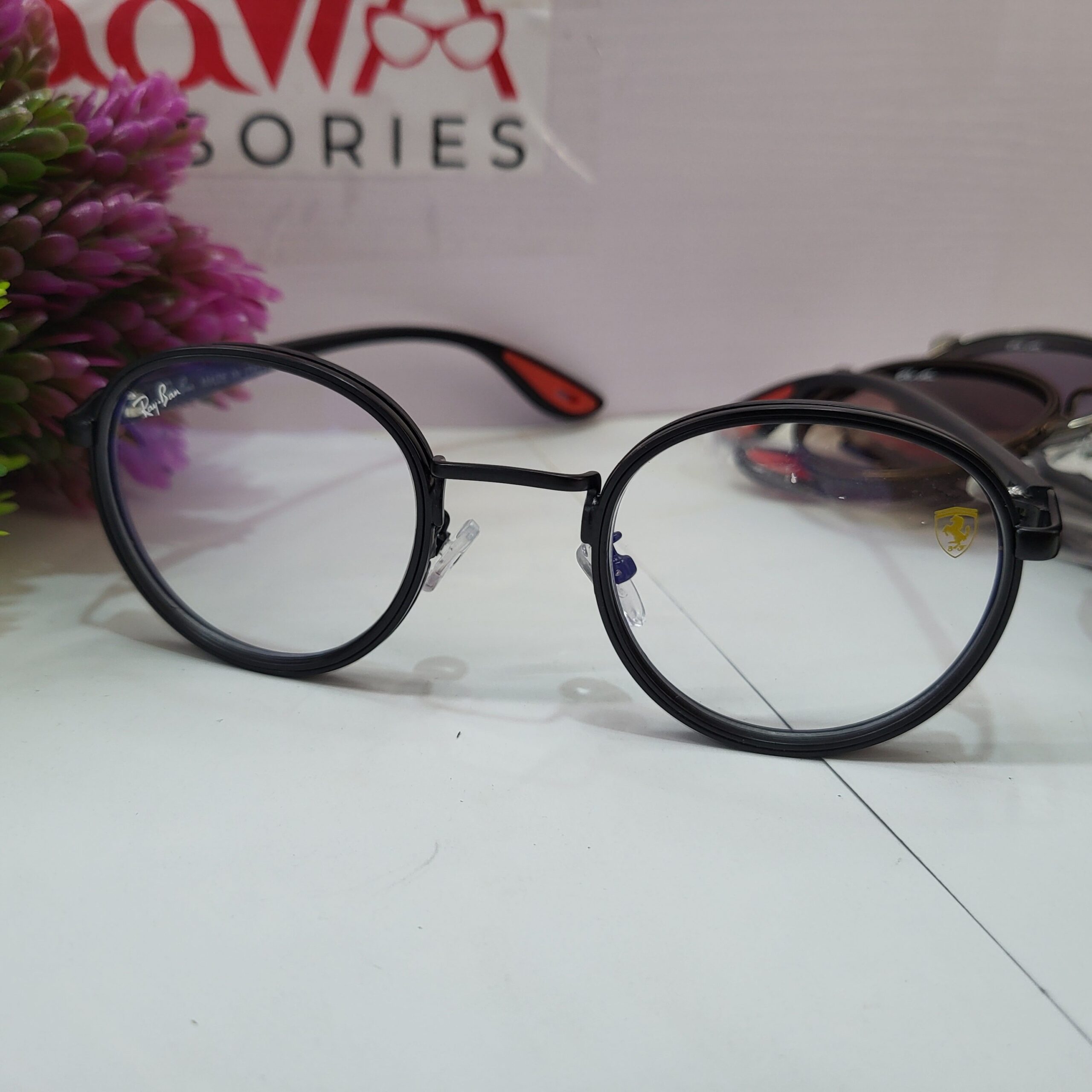 Ray-Ban Ferrari Edition Round Black Frame Eyeglasses RB347