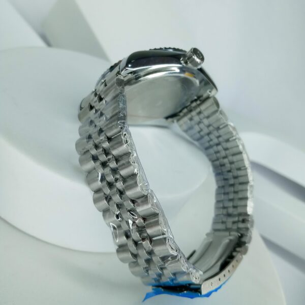 Rolex Oyster Perpetual Day-Date Men's Stainless Steel Watch with Black Roman Dial